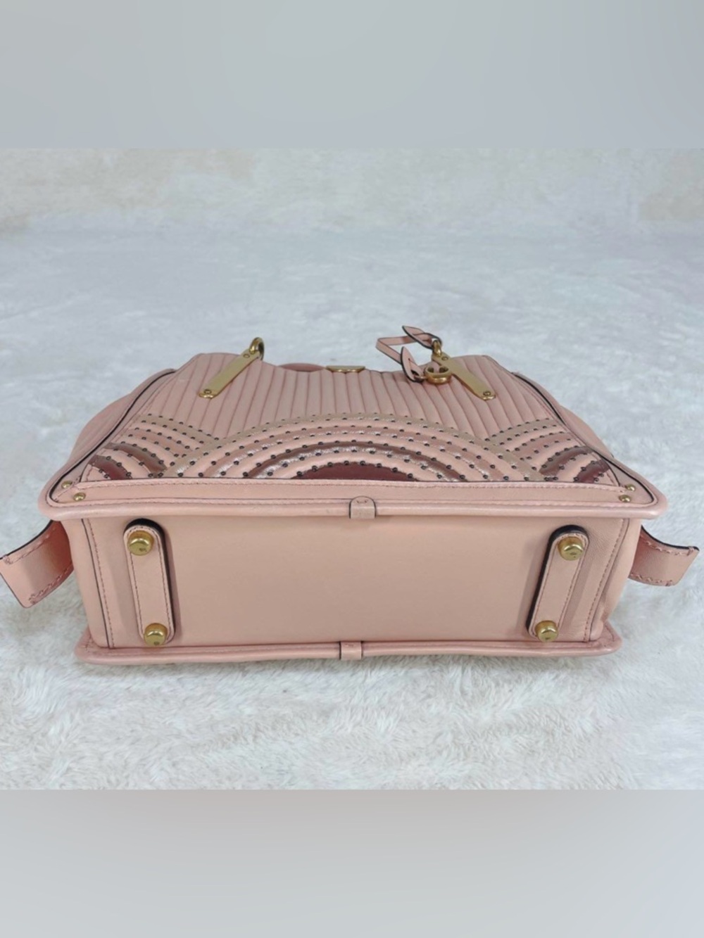 Coach Dreamer 27 With Colorblock Deco Quilting And Rivets EUC - Picture 9 of 16